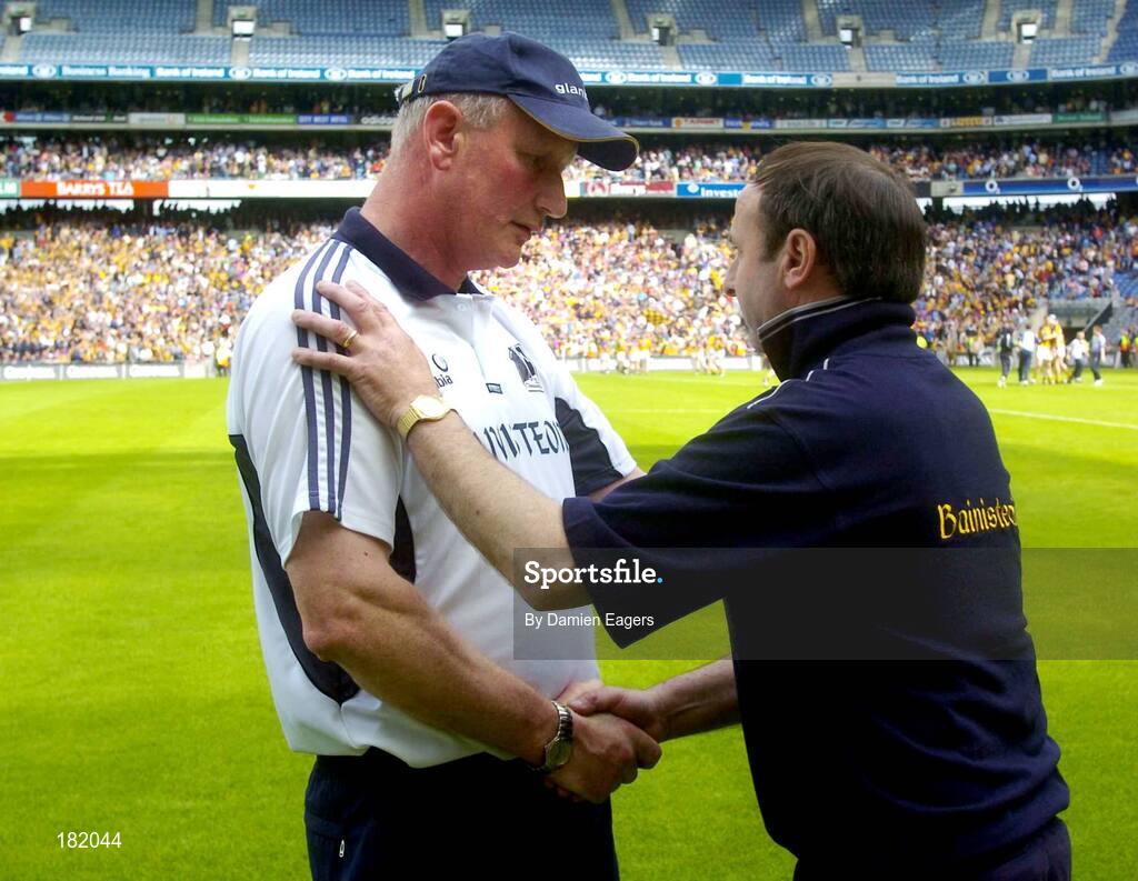 3 July 2005; Brian Cody, Kilkenny manager, shakes hands with Wexford manager, Seamus Murphy, at the end of the match. Guinness Leinster Senior Hurling Championship Final, Kilkenny v Wexford, Croke Park, Dublin. Picture credit; Damien Eagers / SPORTSFILE