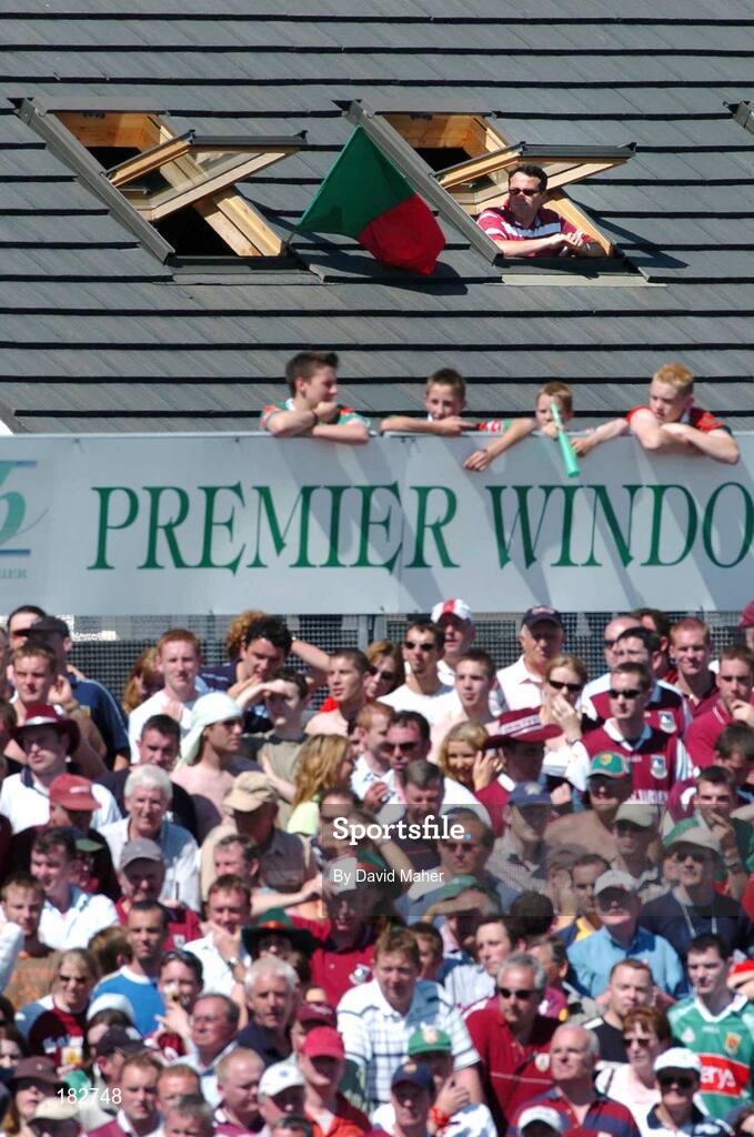 10 July 2005; Spectators watch the game from various vantage points overlooking the ground. Bank of Ireland Connacht Senior Football Championship Final, Galway v Mayo, Pearse Stadium, Galway. Picture credit; David Maher / SPORTSFILE
