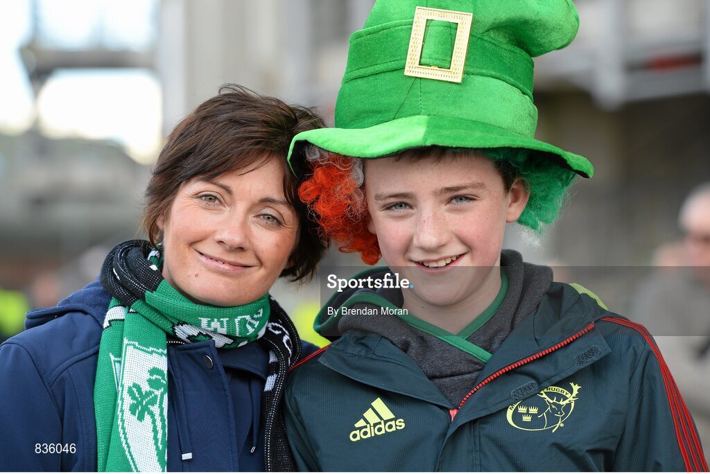 22 February 2014; Ireland supporters Suzie and Sean Harney, from Dunmore Road, Waterford, at the game. RBS Six Nations Rugby Championship, England v Ireland. Twickenham Stadium, Twickenham, London, England. Picture credit: Brendan Moran / SPORTSFILE