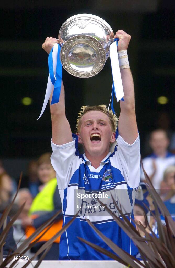 17 July 2005; Laois captain Richard Ryan lifts the cup. Leinster Minor Football Championship Final, Offaly v Laois, Croke Park, Dublin. Picture credit; Brian Lawless / SPORTSFILE