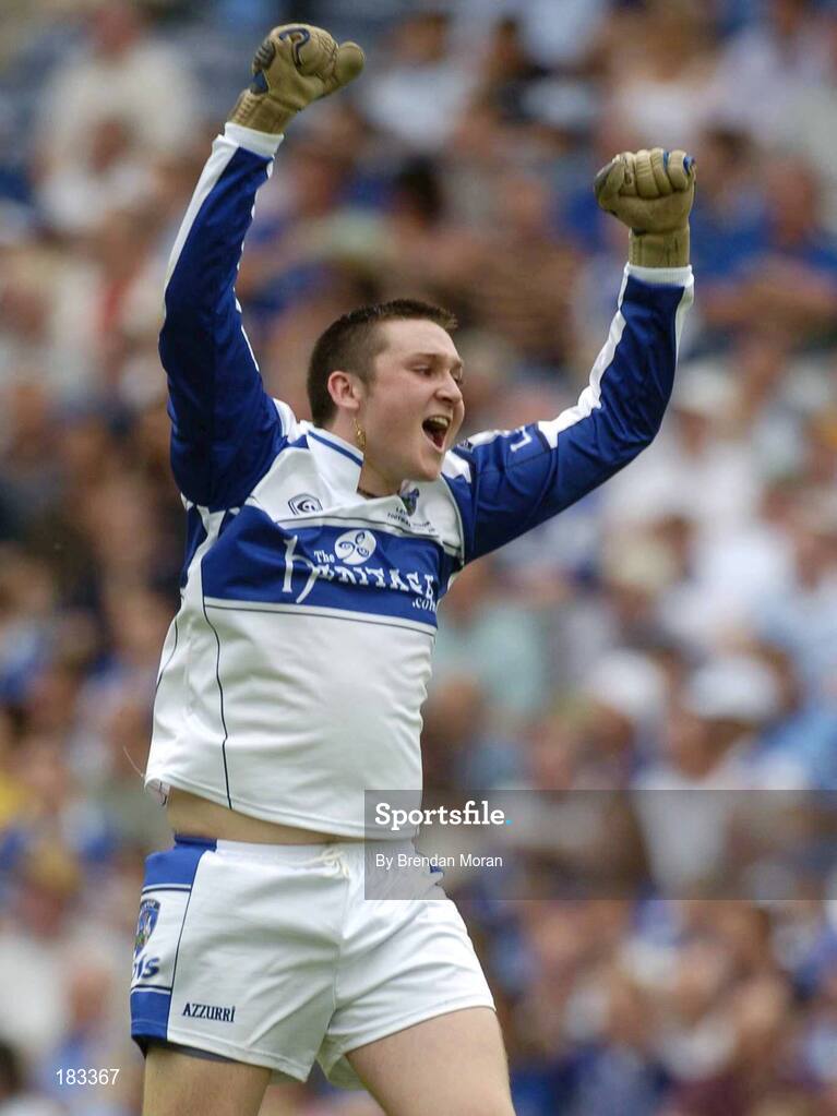 17 July 2005; Darren Maher, Laois, celebrates at the final whistle. Leinster Minor Football Championship Final, Offaly v Laois, Croke Park, Dublin. Picture credit; Brendan Moran / SPORTSFILE