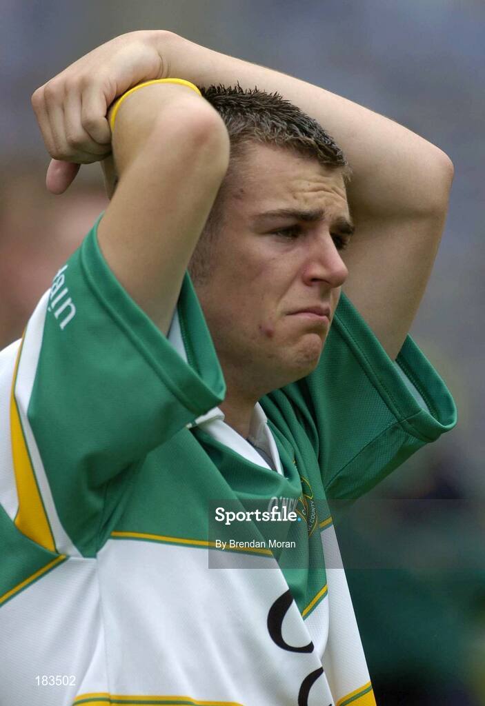 17 July 2005; A disappointed Ken Casey, Offaly, after the final whistle. Leinster Minor Football Championship Final, Offaly v Laois, Croke Park, Dublin. Picture credit; Brendan Moran / SPORTSFILE