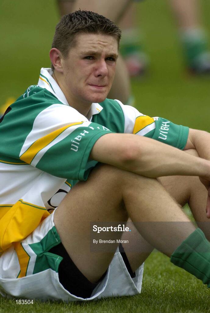 17 July 2005; A disappointed William Mulhall, Offaly, after the final whistle. Leinster Minor Football Championship Final, Offaly v Laois, Croke Park, Dublin. Picture credit; Brendan Moran / SPORTSFILE