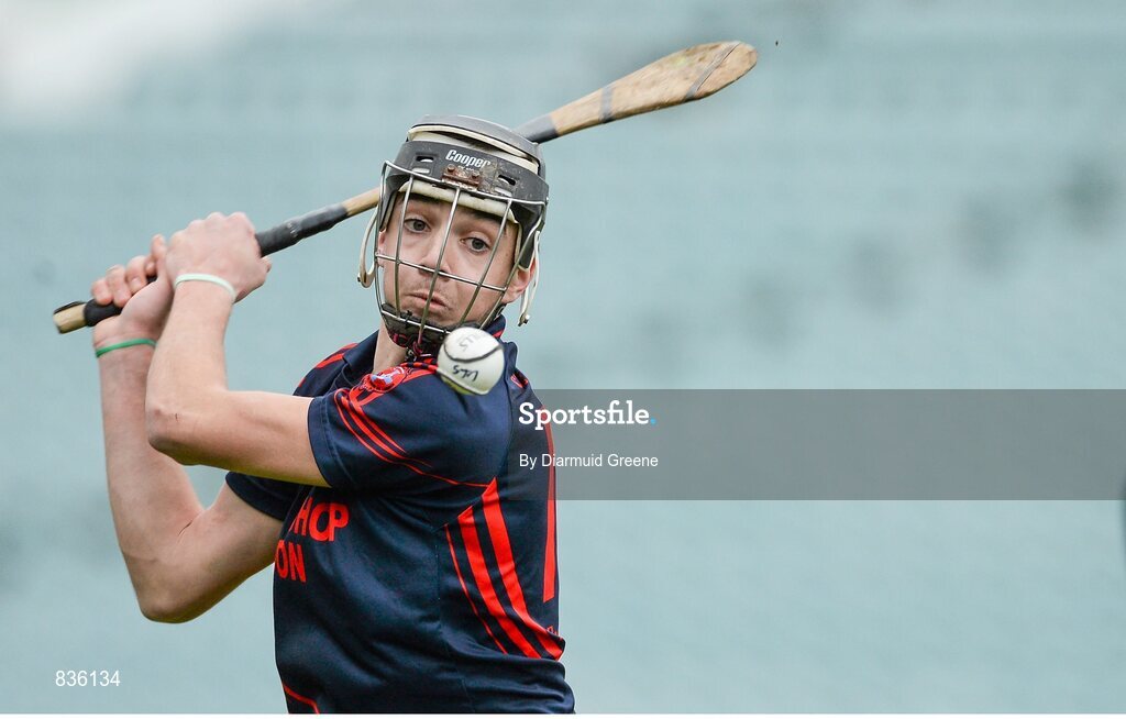 22 February 2014; Colin Ryan, Scoil na Trionoide Naofa, takes a free. Dr. Harty Cup Final, Scoil na Trionoide Naofa, Doon v Ard Scoil Ris, Limerick. Gaelic Grounds, Limerick. Picture credit: Diarmuid Greene / SPORTSFILE