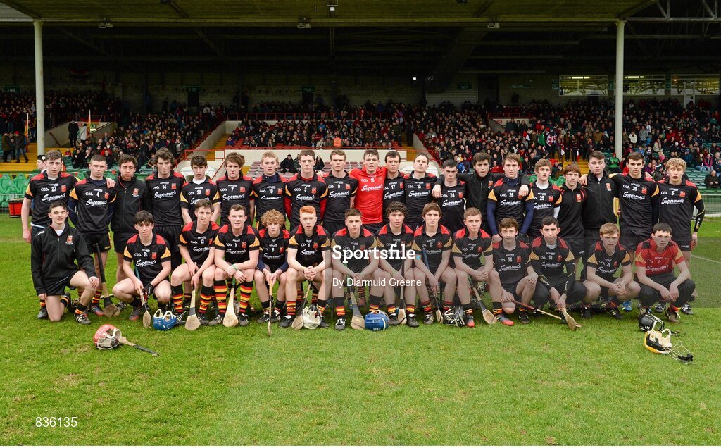 22 February 2014; The Ard Scoil Ris squad. Dr. Harty Cup Final, Scoil na Trionoide Naofa, Doon v Ard Scoil Ris, Limerick. Gaelic Grounds, Limerick. Picture credit: Diarmuid Greene / SPORTSFILE