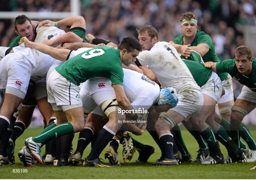 22 February 2014; Conor Murray, Ireland, tackles Ben Morgan, England. RBS Six Nations Rugby Championship, England v Ireland, Twickenham Stadium, Twickenham, London, England. Picture credit: Brendan Moran / SPORTSFILE