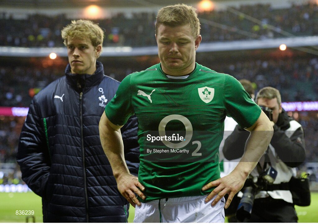 22 February 2014; Ireland's Brian O'Driscoll after the game. RBS Six Nations Rugby Championship, England v Ireland, Twickenham Stadium, Twickenham, London, England. Picture credit: Stephen McCarthy / SPORTSFILE