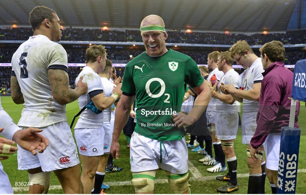 22 February 2014; Paul O'Connell leads the Ireland team from the pitch after the game. RBS Six Nations Rugby Championship, England v Ireland. Twickenham Stadium, Twickenham, London, England. Picture credit: Brendan Moran / SPORTSFILE