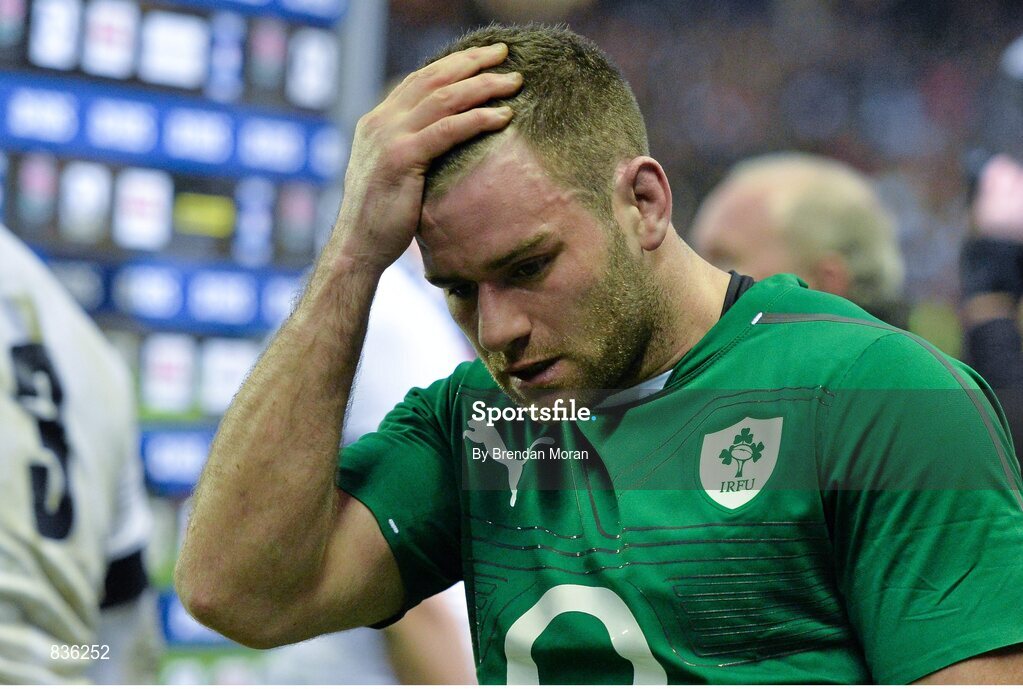 22 February 2014; Fergus McFadden, Ireland, after defeat by England. RBS Six Nations Rugby Championship, England v Ireland. Twickenham Stadium, Twickenham, London, England. Picture credit: Brendan Moran / SPORTSFILE