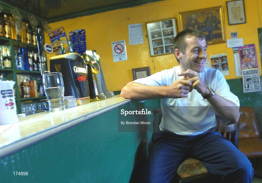 6 August 2004; Wexford hurler Liam Dunne in Redmond's pub. Raheen Duff, Co. Wexford. Picture credit; Brendan Moran / SPORTSFILE