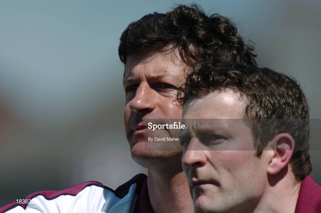 10 July 2005; Galway manager Peter Forde, with selector Jarlath Fallon, right. Bank of Ireland Connacht Senior Football Championship Final, Galway v Mayo, Pearse Stadium, Galway. Picture credit; David Maher / SPORTSFILE
