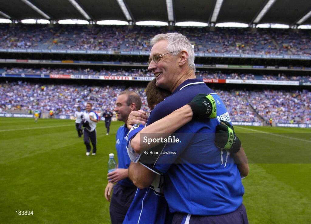 17 July 2005; Laois manager Andy Shortall celebrates with his players. Leinster Minor Football Championship Final, Offaly v Laois, Croke Park, Dublin. Picture credit; Brian Lawless / SPORTSFILE
