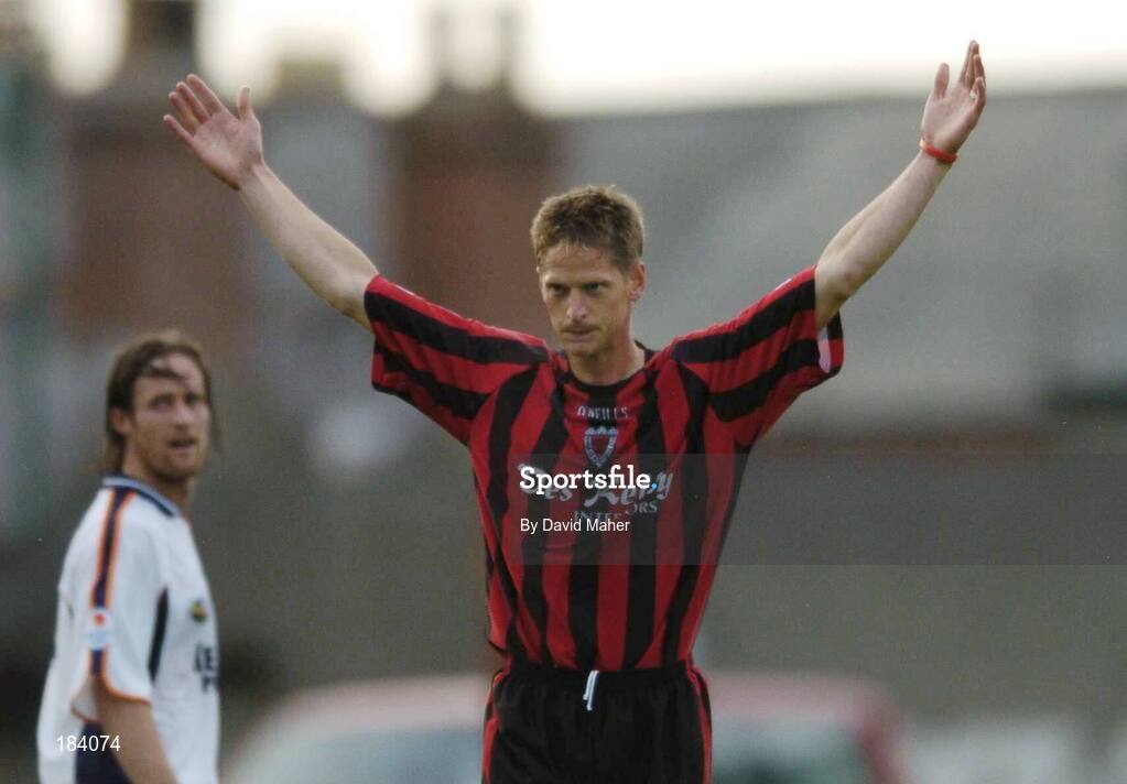 22 July 2005; Dominic Foley, Bohemians, celebrates after scoring his sides first goal. eircom League, Premier Division, Bohemians v Drogheda United, Dalymount Park, Dublin. Picture credit; David Maher / SPORTSFILE