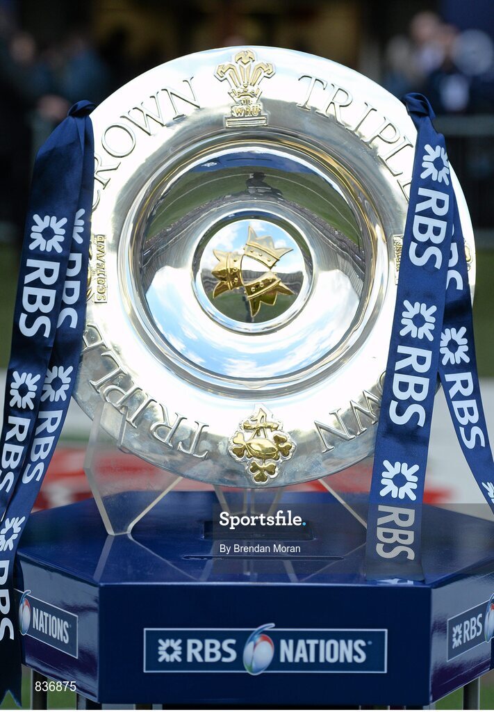 22 February 2014; A general view of the Triple Crown trophy. RBS Six Nations Rugby Championship, England v Ireland. Twickenham Stadium, Twickenham, London, England. Picture credit: Brendan Moran / SPORTSFILE