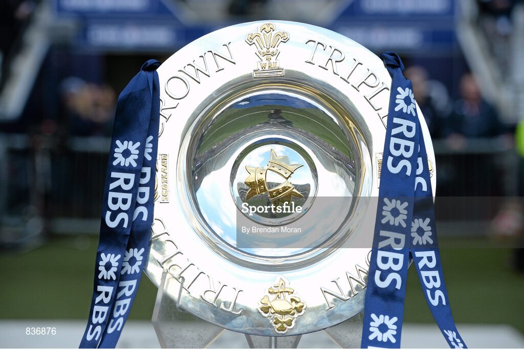 22 February 2014; A general view of the Triple Crown trophy. RBS Six Nations Rugby Championship, England v Ireland. Twickenham Stadium, Twickenham, London, England. Picture credit: Brendan Moran / SPORTSFILE