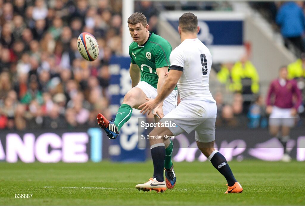 22 February 2014; Brian O'Driscoll, Ireland, in action against Danny Care, England. RBS Six Nations Rugby Championship, England v Ireland. Twickenham Stadium, Twickenham, London, England. Picture credit: Brendan Moran / SPORTSFILE