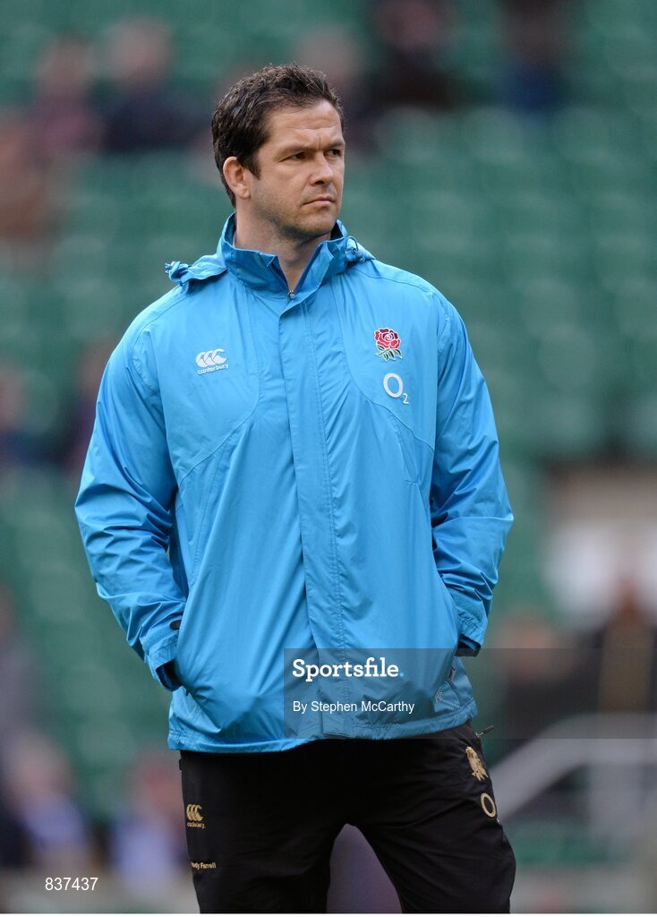 22 February 2014; England backs coach Andy Farrell. RBS Six Nations Rugby Championship, England v Ireland, Twickenham Stadium, Twickenham, London, England. Picture credit: Stephen McCarthy / SPORTSFILE