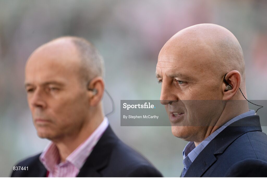 22 February 2014; Keith Wood, right, and Sir Clive Woodward. RBS Six Nations Rugby Championship, England v Ireland, Twickenham Stadium, Twickenham, London, England. Picture credit: Stephen McCarthy / SPORTSFILE