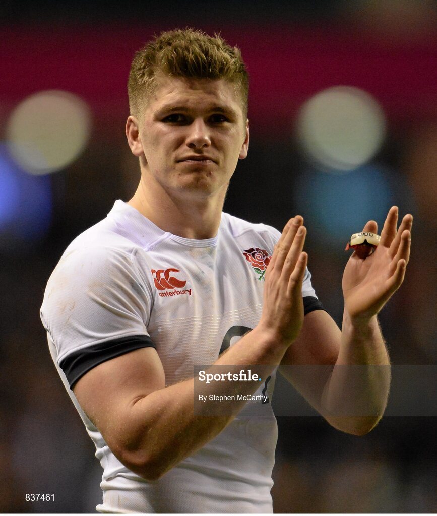 22 February 2014; Owen Farrell, England. RBS Six Nations Rugby Championship, England v Ireland, Twickenham Stadium, Twickenham, London, England. Picture credit: Stephen McCarthy / SPORTSFILE
