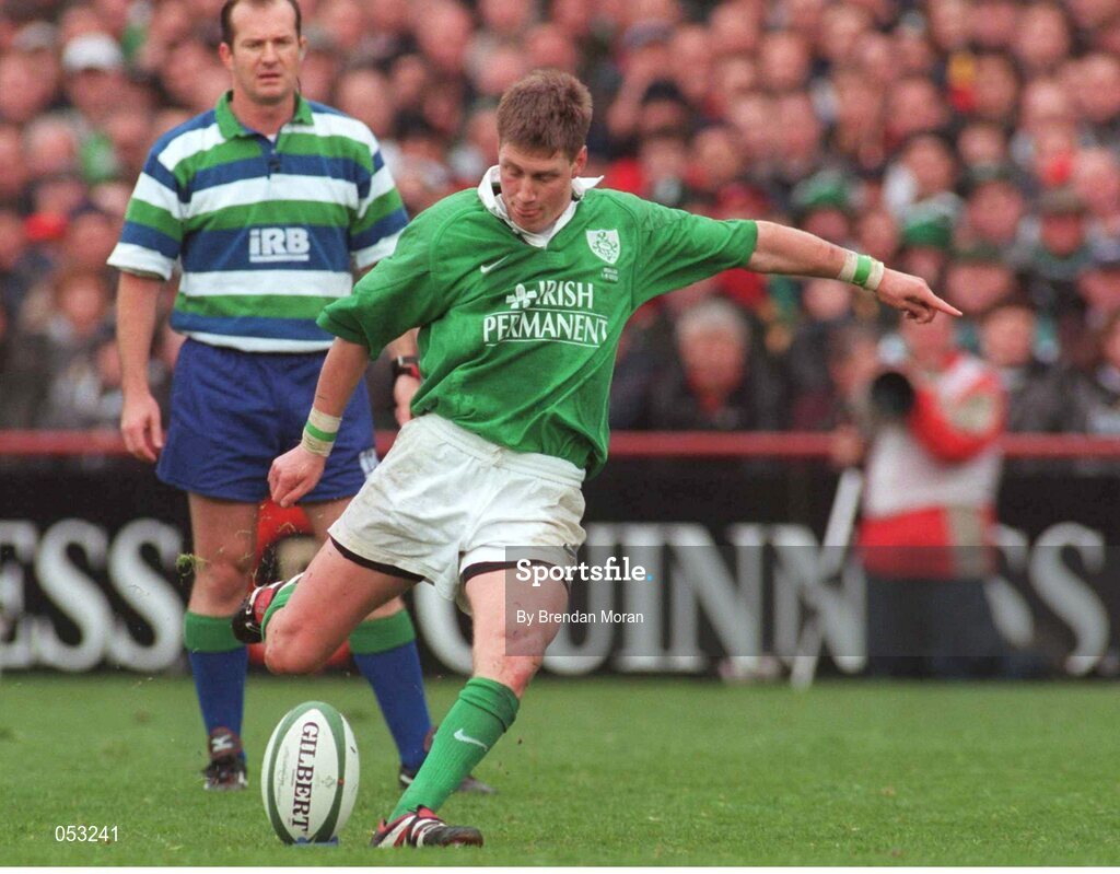 1 April 2000; Ronan O'Gara, Ireland. Six Nations Rugby International, Ireland v Wales, Lansdowne Road, Dublin. Picture credit: Brendan Moran / SPORTSFILE