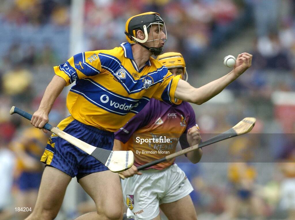24 July 2005; Tony Griffin, Clare, in action against Rory McCarthy, Wexford. Guinness All-Ireland Senior Hurling Championship Quarter-Final, Wexford v Clare, Croke Park, Dublin. Picture credit; Brendan Moran / SPORTSFILE