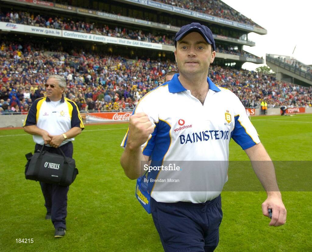 24 July 2005; Clare manager Anthony Daly celebrates at the final whistle. Guinness All-Ireland Senior Hurling Championship Quarter-Final, Wexford v Clare, Croke Park, Dublin. Picture credit; Brendan Moran / SPORTSFILE