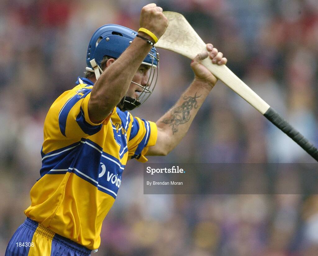 24 July 2005; Alan Markham, Clare, celebrates scoring his sides goal. Guinness All-Ireland Senior Hurling Championship Quarter-Final, Wexford v Clare, Croke Park, Dublin. Picture credit; Brendan Moran / SPORTSFILE