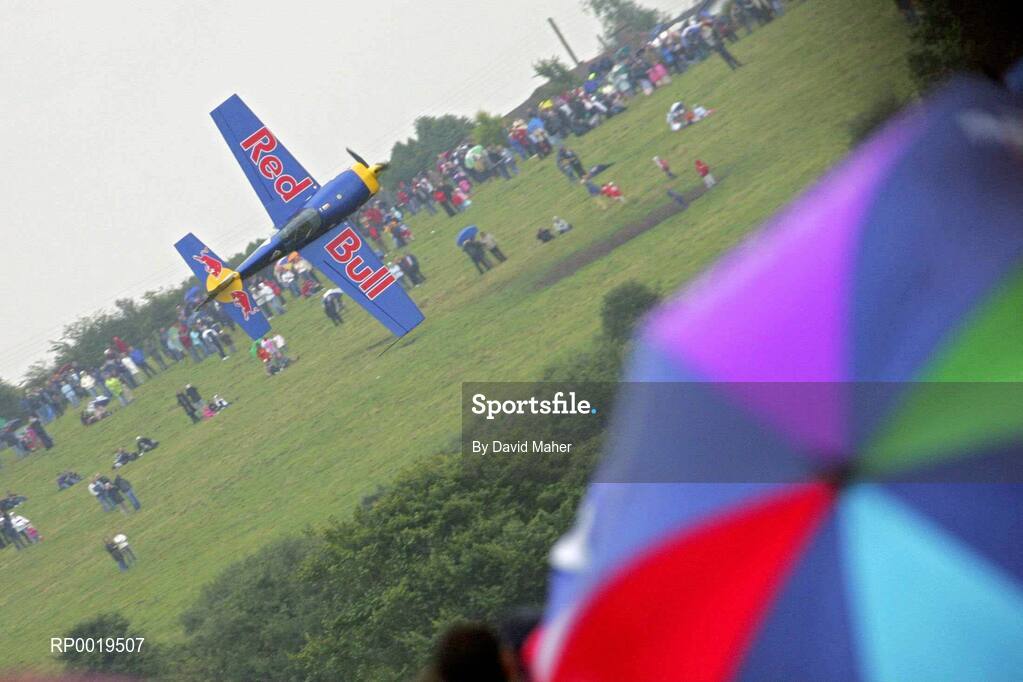 24 July 2005; Pilot Peter Besenyei, Hungary, in his Extra 330S aircraft, flies during the Red Bull Air Race. Cashel, Co. Tipperary. Picture credit; David Maher/ SPORTSFILE