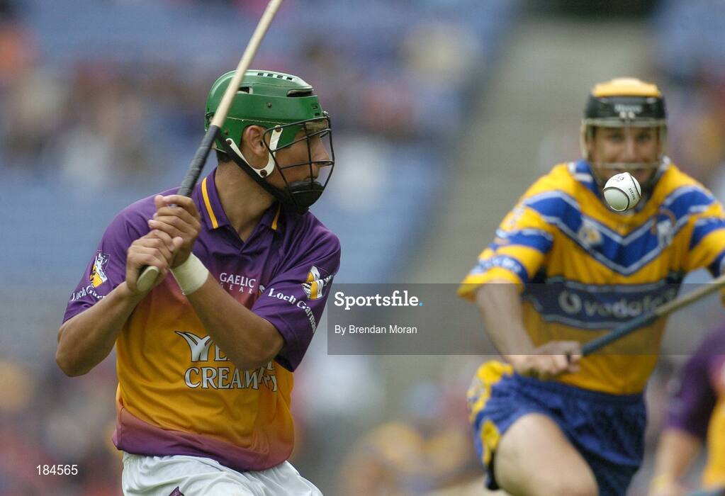24 July 2005; Keith Rossiter, Wexford, in action against Clare. Guinness All-Ireland Senior Hurling Championship Quarter-Final, Wexford v Clare, Croke Park, Dublin. Picture credit; Brendan Moran / SPORTSFILE