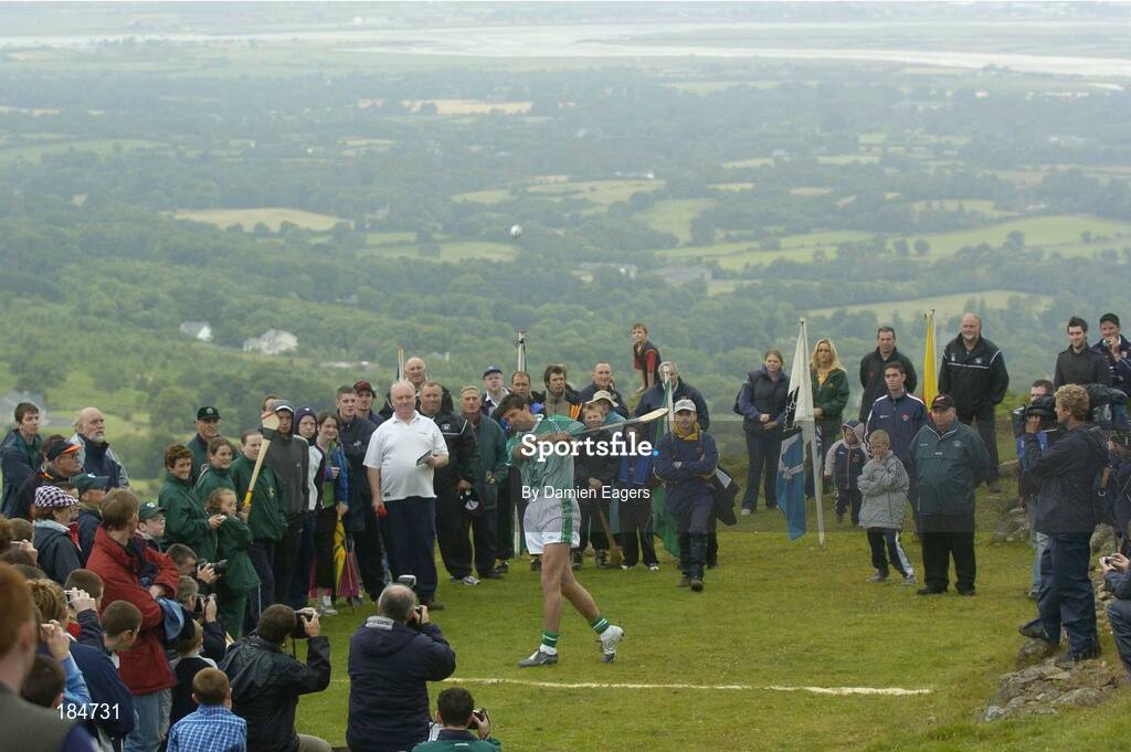30 July 2005; Niall Quinn representing Dublin starts the M. Donnelly Poc Fada na hEireann Final. Annaverna Mountain Ravensdale, Cooley Mountains, Co. Louth. Picture credit; Damien Eagers / SPORTSFILE