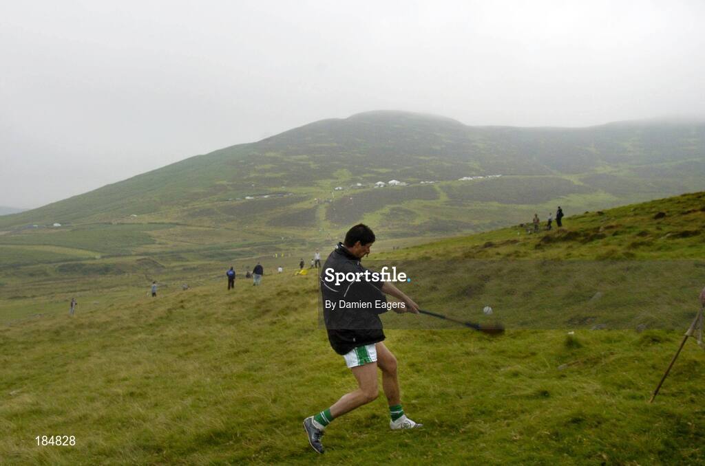30 July 2005; Niall Quinn representing Dublin in action during the M Donnelly Poc Fada na hEireann Final. Annaverna Mountain Ravensdale, Cooley Mountains, Co. Louth. Picture credit; Damien Eagers / SPORTSFILE
