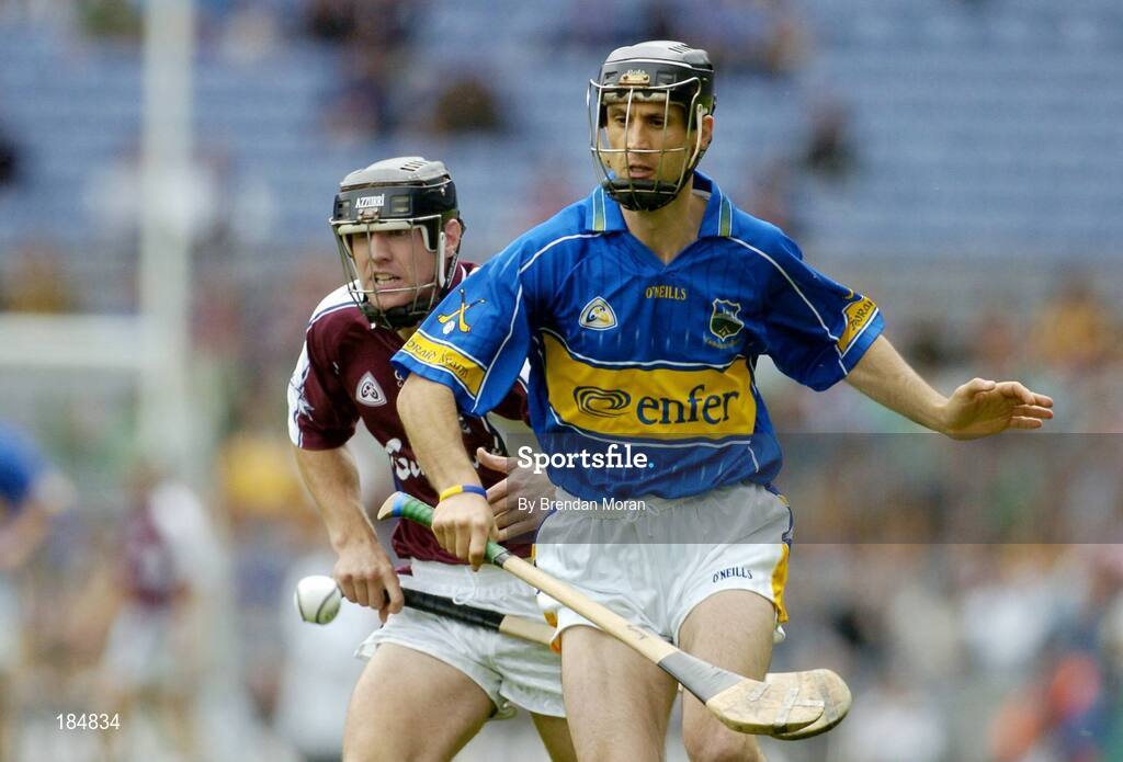 31 July 2005; Tomy Dunne, Tipperary, in action against Damien Joyce, Galway. Guinness All-Ireland Hurling Championship, Quarter-Final, Galway v Tipperary, Croke Park, Dublin. Picture credit; Brendan Moran / SPORTSFILE