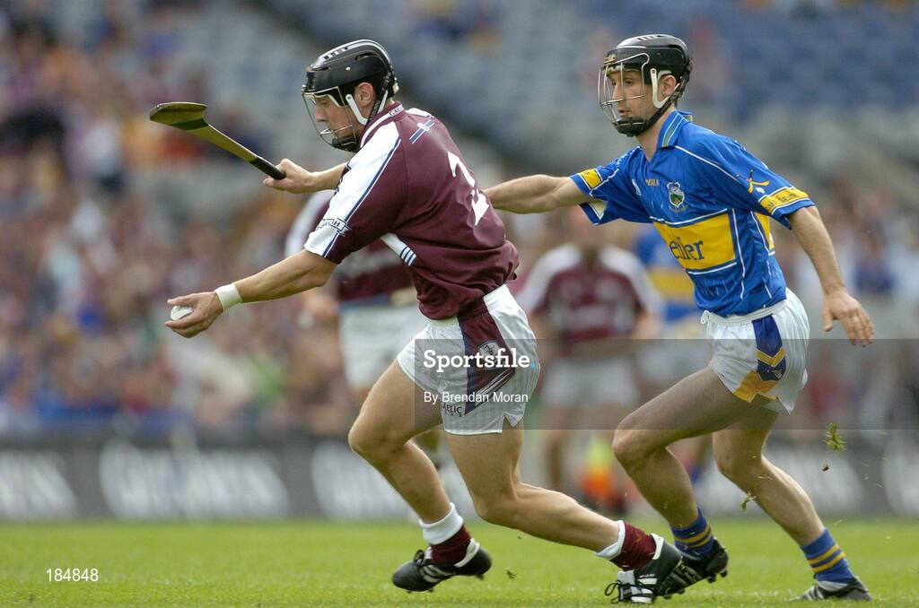 31 July 2005; Damien Joyce, Galway, in action against Tommy Dunne, Tipperary. Guinness All-Ireland Hurling Championship, Quarter-Final, Galway v Tipperary, Croke Park, Dublin. Picture credit; Brendan Moran / SPORTSFILE