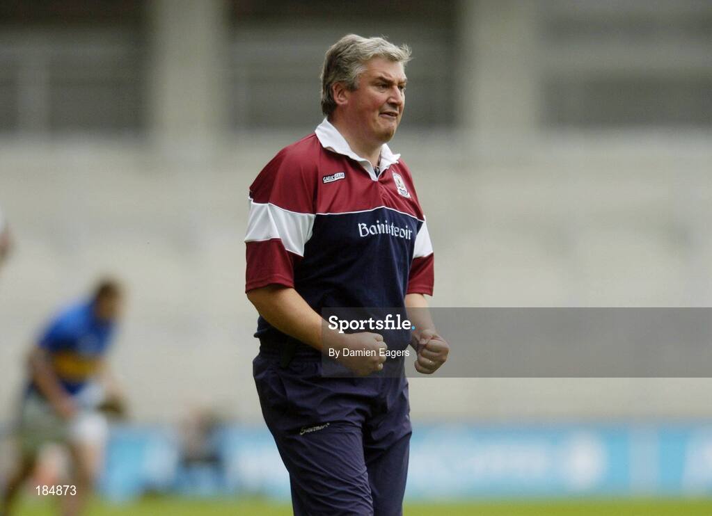 31 July 2005; Galway manager Conor Hayes urges his team on. Guinness All-Ireland Hurling Championship, Quarter-Final, Galway v Tipperary, Croke Park, Dublin. Picture credit; Damien Eagers / SPORTSFILE