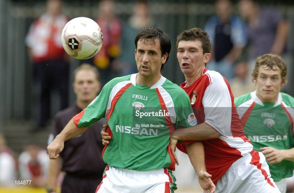 31 July 2005; Neale Fenn, Cork City, in action against Paul Donnelly, St Patrick's Athletic. eircom League, Premier Division, St Patrick's Athletic v Cork City, Richmond Park, Dublin. Picture credit; Matt Browne / SPORTSFILE