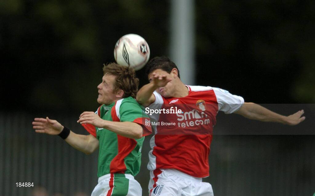 31 July 2005; Joe Gamble, Cork City, in action against Keith Dunne, St Patrick's Athletic. eircom League, Premier Division, St Patrick's Athletic v Cork City, Richmond Park, Dublin. Picture credit; Matt Browne / SPORTSFILE