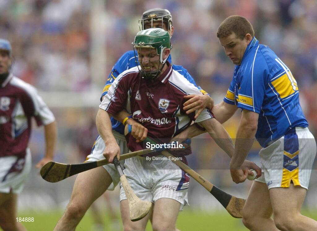 31 July 2005; Colin Coen, Galway, is tackled by John Carroll, right, and Tommy Dunne,Tipperary. Guinness All-Ireland Hurling Championship, Quarter-Final. Galway v Tipperary, Croke Park, Dublin. Picture credit; Damien Eagers / SPORTSFILE