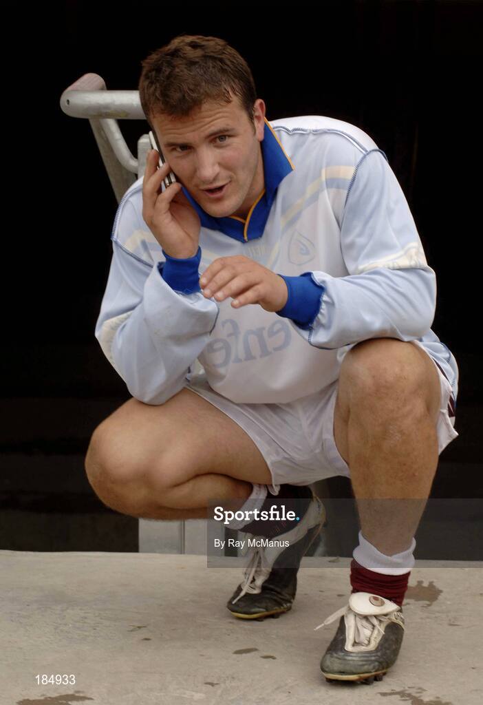 31 July 2005; The Galway captain Liam Donoghue, wearing his opposite numbers jersey, makes a call after the game. Guinness All-Ireland Senior Hurling Championship Quarter-Final, Galway v Tipperary, Croke Park, Dublin. Picture credit; Ray McManus / SPORTSFILE