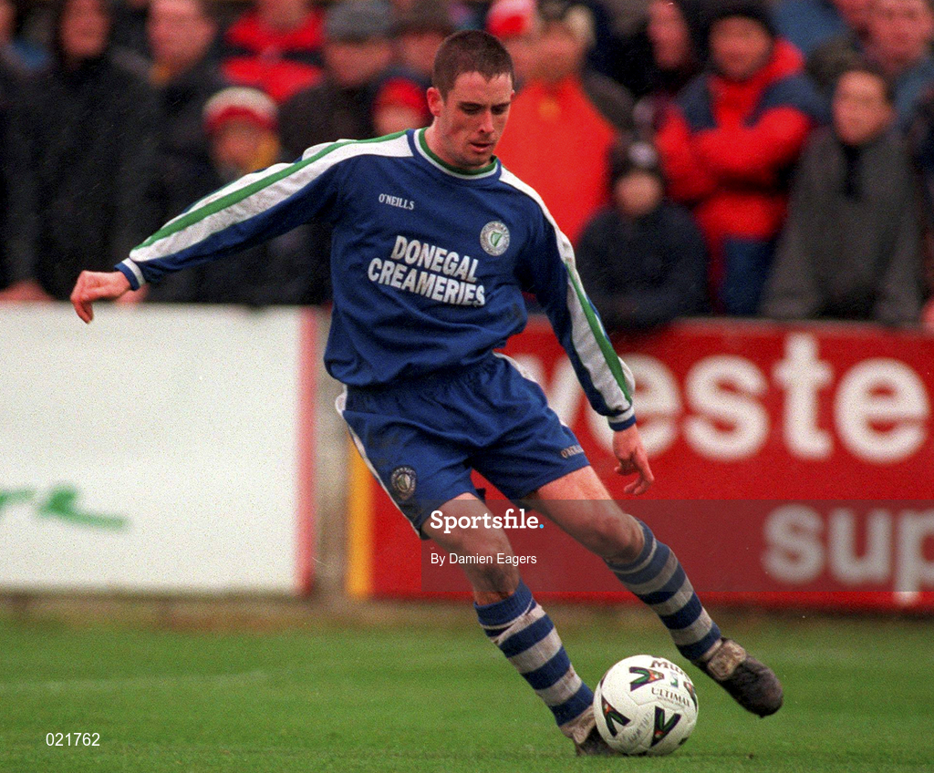 4 April 1999; Fergal Harkin of Finn Harps during the Harp Lager FAI Cup Semi-Final match between Galway United United and Finn Harps at Terryland park in Galway. Photo by Damien Eagers/Sportsfile