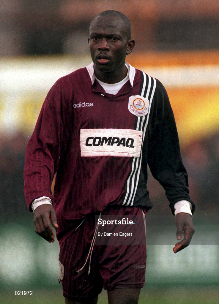 4 April 1999; Luther Watson of Galway United during the Harp Lager FAI Cup Semi-Final match between Galway United United and Finn Harps at Terryland park in Galway. Photo by Damien Eagers/Sportsfile