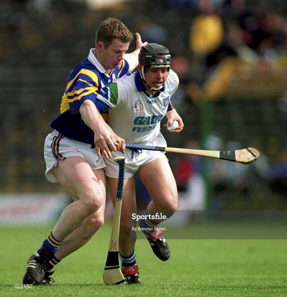 18 April 1999; Paul Flynn of Waterford in action against Conor Gleeson of Tipperary during the Church and General National Hurling League Division 1B match between Tipperary and Waterford at Semple Stadium in Thurles, Tipperary. Photo by Brendan Moran/Sportsfile