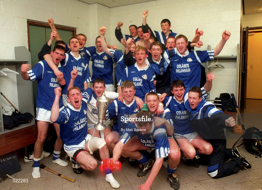 18 April 1999; The St Flannan's team celebrate with the cup after GAA All-Ireland Post Primary Senior A Schools Hurling Croke Cup Final match between St Flannan's Ennis, Clare and St Kieran's Kilkenny at Croke Park in Dublin. Photo by Matt Browne/Sportsfile