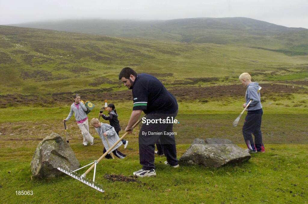30 July 2005; The presentation area is prepared before the M Donnelly Poc Fada na hEireann Final. Annaverna Mountain Ravensdale, Cooley Mountains, Co. Louth. Picture credit; Damien Eagers / SPORTSFILE