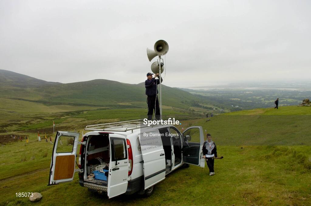 30 July 2005; The sound is set up before the M Donnelly Poc Fada na hEireann Final. Annaverna Mountain Ravensdale, Cooley Mountains, Co. Louth. Picture credit; Damien Eagers / SPORTSFILE