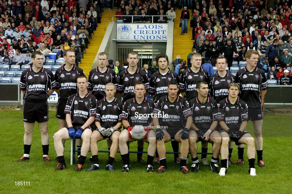 30 July 2005; The Sligo team. There are only 14 players as the goalkeeper did not stand in the picture. Bank of Ireland Football Championship qualifiers, Round 4. Cork v Sligo, O'Moore Park, Portlaoise, Co. Laois. Picture credit; Brendan Moran / SPORTSFILE