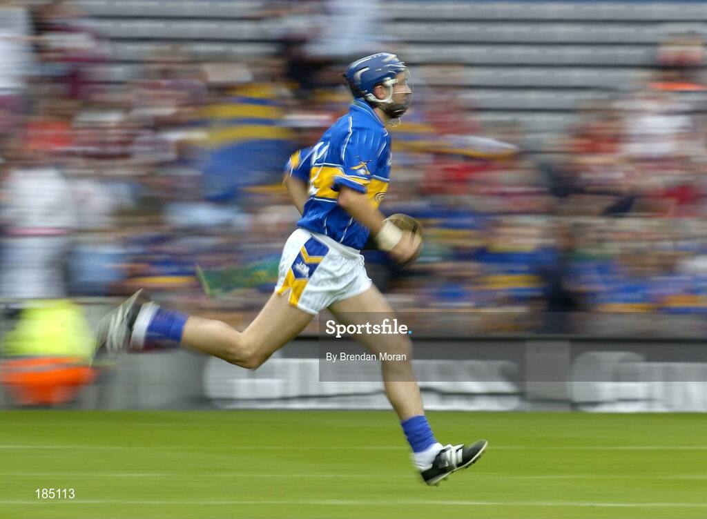 31 July 2005; Tipperary captain Benny Dunne leads his side out before the game. Guinness All-Ireland Hurling Championship, Quarter-Final, Galway v Tipperary, Croke Park, Dublin. Picture credit; Brendan Moran / SPORTSFILE