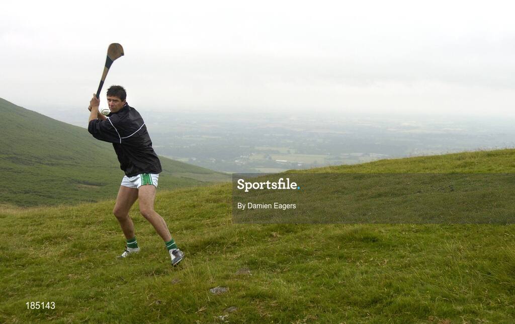30 July 2005; Niall Quinn representing Dublin in action during the M Donnelly Poc Fada na hEireann Final. Annaverna Mountain Ravensdale, Cooley Mountains, Co. Louth. Picture credit; Damien Eagers / SPORTSFILE