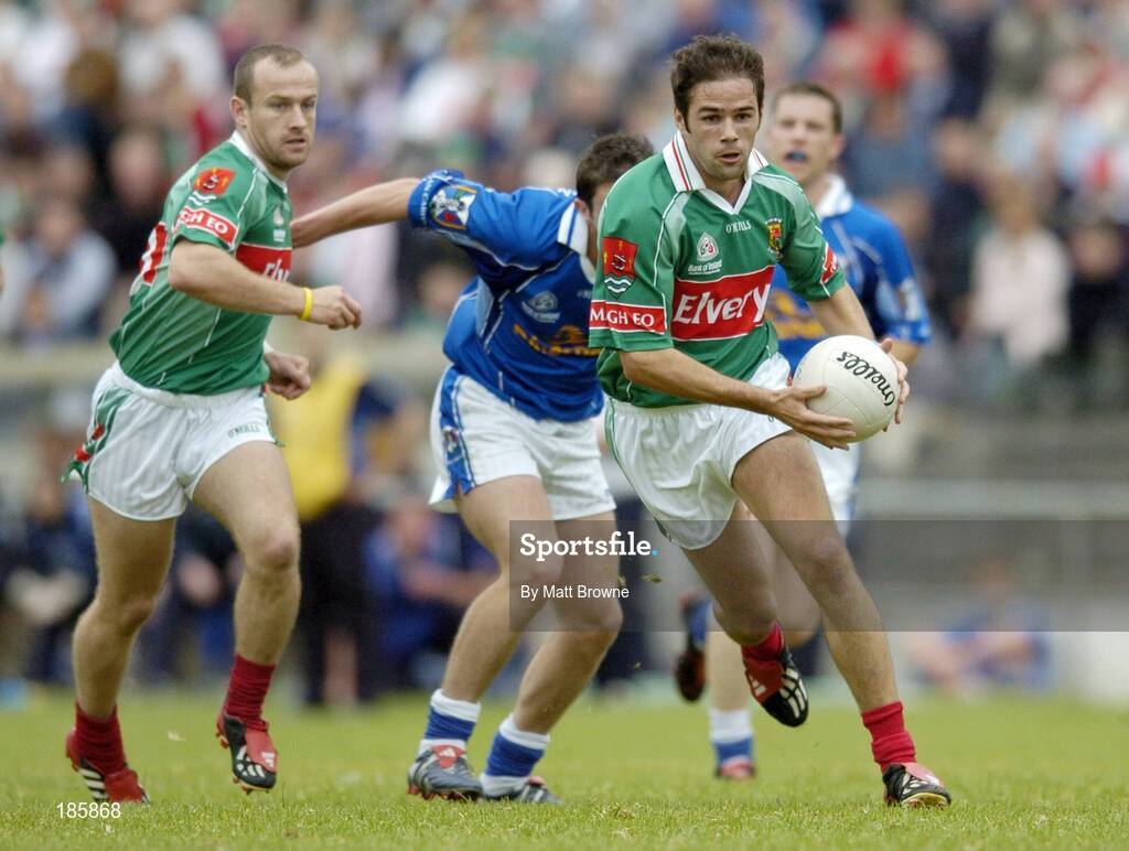 30 July 2005; James Gill, Mayo, in action against Cavan. Bank of Ireland Football Championship qualifer, Round 4. Mayo v Cavan, Dr. Hyde Park, Roscommon. Picture credit; Matt Browne / SPORTSFILE