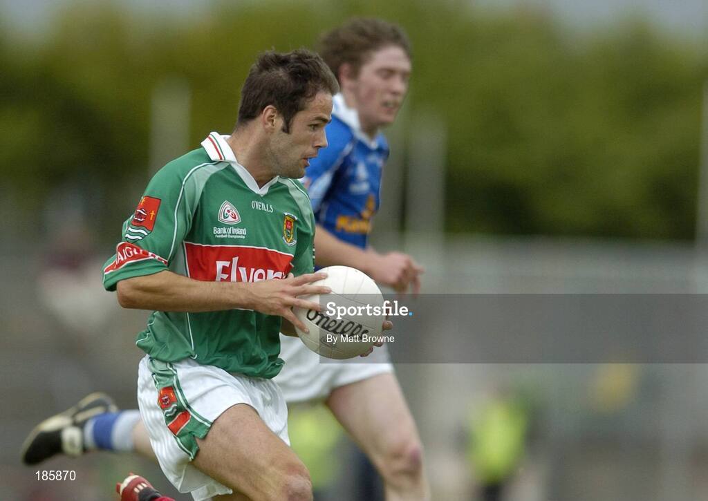 30 July 2005; James Gill, Mayo, in action against Cavan. Bank of Ireland Football Championship qualifer, Round 4. Mayo v Cavan, Dr. Hyde Park, Roscommon. Picture credit; Matt Browne / SPORTSFILE
