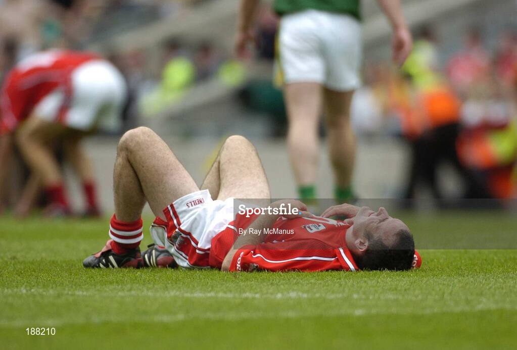 28 August 2005; Kieran O'Connor, Cork, at the end of the game. Bank of Ireland All-Ireland Senior Football Championship Semi-Final, Kerry v Cork, Croke Park, Dublin. Picture credit; Ray McManus / SPORTSFILE